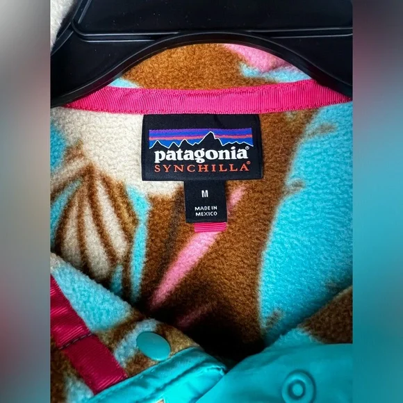 Patagonia Feather Dance Printed Synchilla Snap T Pullover Fleece Womens
